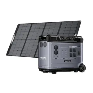 Generator surya 4000W pengisian daya cepat, stasiun daya portabel 5120Wh sistem daya surya Grid Off