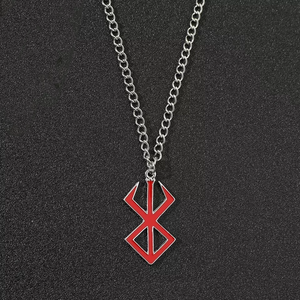 Collana a catena Berserk minimalista argento rosso placcato Anime Norse <span class=keywords><strong>mitologia</strong></span> per anniversario festa di fidanzamento - Product Image 6