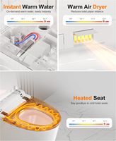 Toilettes intelligentes de luxe pour hôtels, commerciales, auto-nettoyantes, électroniques, avec siège chauffant, en céramique, monobloc, avec bidet intelligent