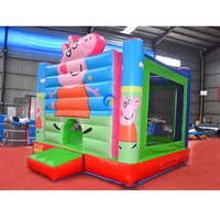 Maison de saut gonflable à rebond lunaire de qualité à louer Château gonflable Pep pa rose 13x13 Château gonflable à rebond pour enfants