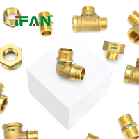 Raccord de plomberie en laiton IFAN OEM ODM, couleur jaune, accessoire écologique pour système d'eau chaude et froide