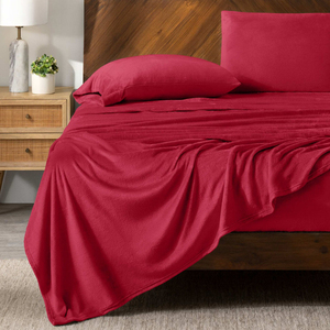Polar Fleece Sheet Set With Pillowcases Full <b>Queen</b> King <b>Size</b> Soft Warm <b>Bedding</b> For Cozy Sleep - Product Image 4