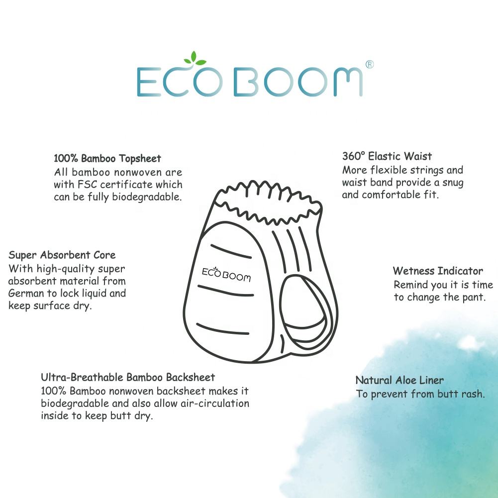 ECO BOOM Breathable Disposable Baby Nappies XXL, XL, M, L