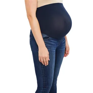 DiZNEW pregnant women custom comfortable stitching denim pants urban skinny fit washed maternity jeans