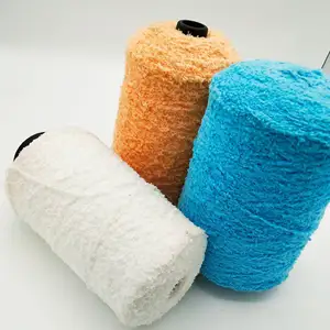großhandel textil plüsch flauschige federn weberei wolle häkeln socke samt 100 % polyester flachstrickmaschine feines garn