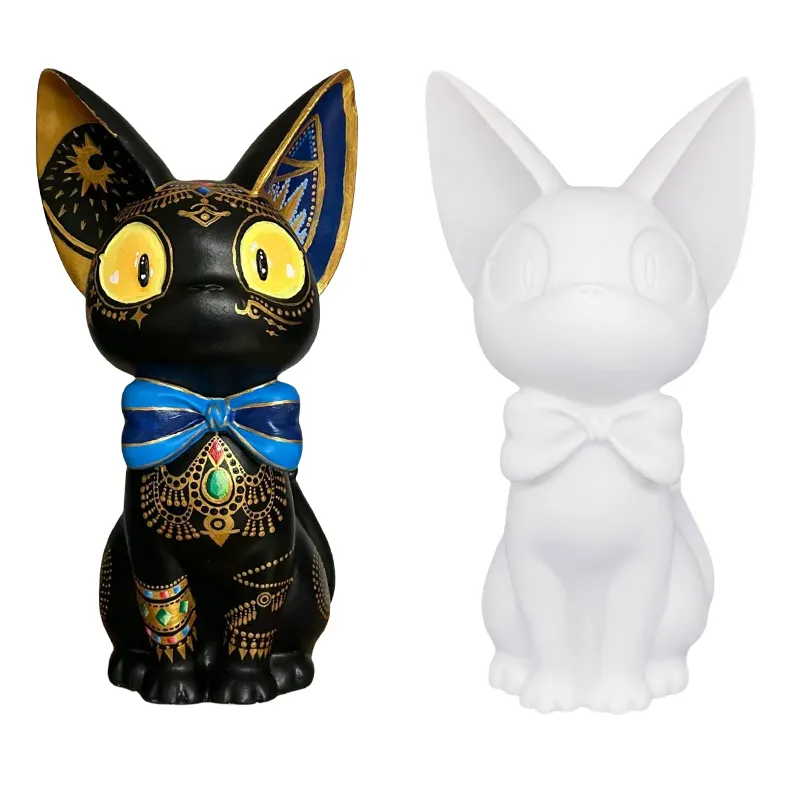 Schlussverkauf weißes Vinyl-Modell-Spielzeug niedliche Cartoon Art Paint Flüssigkeits-Diy Gigi Katze Graffiti Piggy Bank Spielzeug