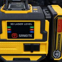Niveau laser vert SANEITE à 12 lignes, niveau laser mural avec batterie au lithium rechargeable pour une utilisation en construction et en ingénierie