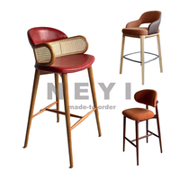 Ensemble de mobilier de restaurant moderne en cuir orange chaise de bar pieds en métal banquette café club ensemble de meubles
