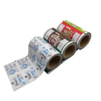 Op maat gedrukte aluminiumfolie gelamineerde plastic filmrol voor huisdierenvoer babyvoeding verpakkingszak OEM flexibele verpakking