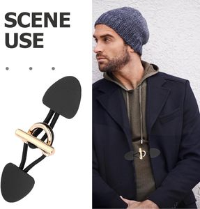 PU Leather Sew On <b>Toggles</b> Closures Vintage Sew On <b>Toggles</b> With Metal Buttons Sewing Accessories For Knitwear Windbreaker Padded - Product Image 4