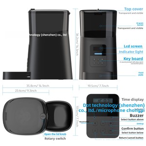 Distributeur automatique de nourriture pour animaux de compagnie élégant avec écran LCD, ultra silencieux, quantification programmable, ovale, en PP écologique, capacité de 6 L, <span class=keywords><strong>alimentation</strong></span> par adaptateur - Product Image 3