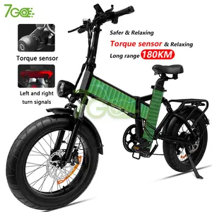 OEM ODM Dual Battery 500w 25.4ah 20 Inch Fat Tyre Torque Electric Bike Folding Torque Electric City Bike Ebike Foldable