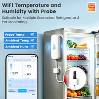 Capteur de température et d'humidité intelligent WiFi Tuya avec sonde externe, surveillance à distance sans fil via application, réfrigérateur, aquarium, incubateur