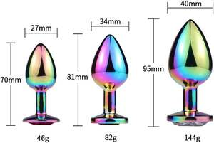 3 шт., анальная пробка из нержавеющей стали - Product Image 5