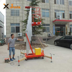 6 m-14 m luar ruangan tiang tunggal aluminium Aloi angkat listrik <span class=keywords><strong>Platform</strong></span> Lift hidrolik pengangkat tangga - Product Image 3