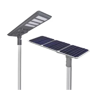 2023 High Lumen Straßenlampe12000 Lumen mono kristallines Solar panel im Freien Dimmen eine integrierte smd LED Solar AC Straßen laterne