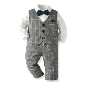 Traje Formal de Caballero de Buena Calidad, 95% Algodón, con Lazo, Conjunto de Ropa para Niños - Product Image 2