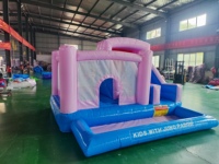 Château gonflable commercial personnalisé en PVC avec piscine à balles, trampoline et toboggan
