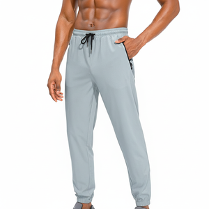 Pantalones de chándal de algodón ajustados para hombre, pantalones de gimnasio de marca personalizados, cómodos, proveedor mayorista directo de fábrica - Product Image 1