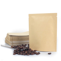 500 pièces pochette plate personnalisée grain de café alimentaire trois joints latéraux feuille d'aluminium mat café emballage alimentaire sacs en Mylar imprimé personnalisé