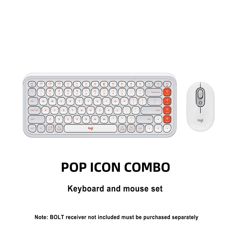 White keyboard and mouse set