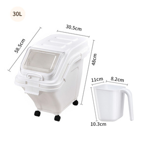 Rice Storage Box 30x36.5x21.5cm Flip Top Stackable With Wheels For <b>Kitchen</b> Use - Product Image 4