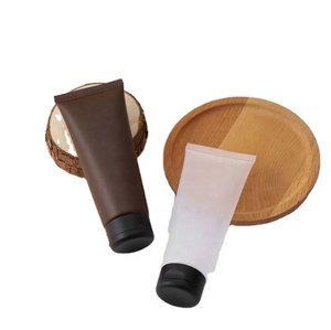 Wholesale 100ml Shiny Brown Clear <b>Plastic</b> Lotion Squeeze <b>Tube</b> With Flip Top Lid <b>Tube</b> Cosmetique - Product Image 2