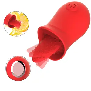 Điện bằng miệng quan hệ tình dục Đồ chơi nữ Vibrator Miệng hôn lưỡi liếm âm vật hút Vibrator Massager cho phụ nữ
