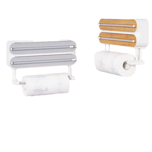 Verbesserter ABS Moderner Wandmontierter Küchenorganizer mit 3-in-1 Aluminiumfolien- und Frischhaltefolienschneider, Doppelklingen, Einlagiges Design - Product Image 4