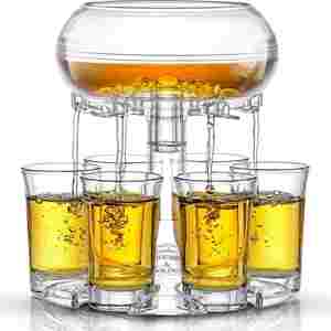 Decantador de Vino y Dispensador de Shots para Bar con Soporte de PMMA y 6 Vasos Acrílicos para Todo Tipo de Fiestas - Product Image 1