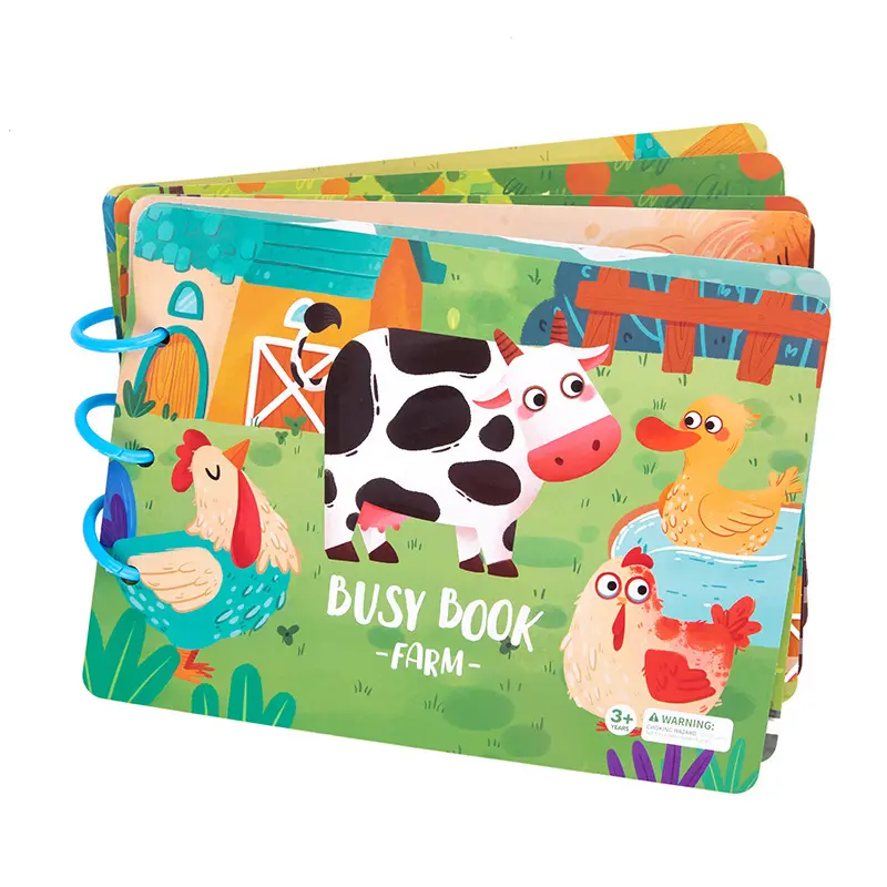 Baby Drukke Boeken Educatief Speelgoed Kinderen Leren Activiteiten Zintuiglijke Animal Farm Activiteit Boek Voor Peuters Montessori