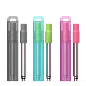 Asy Carry-pajitas plegables portátiles reutilizables de Metal, juego de pajitas de té de burbujas con funda - Product Image 3