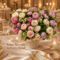 Nouvel Arrivage – Fleurs Artificielles Haut de Gamme en Tissu Brossé, Pivoine Étoilée Style Nordique, Écologiques, Couleurs Mixtes, pour Salon et Mariage