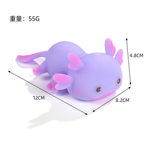 Jouet à presser en maltose Axolotl mignon, jouet anti-stress en forme d'amphibiens aux couleurs pastel à récupération lente pour enfants - Product Image 5