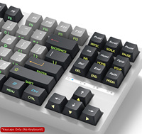 Ensemble de touches Grayscale Prologue Cherry Height PC+PBT avec caractères translucides par sublimation pour clavier à interrupteurs magnétiques