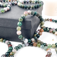 Vente chaude polissage naturel guérir Quartz 8mm perles Bracelet d'agate indienne pour Feng Shui