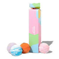 Boîte vide personnalisée pour bombes de bain effervescentes véganes en gros avec fenêtre transparente, idéale pour coffret cadeau de Noël ou cracker de spa