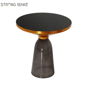Luxury living room furniture riproduzione Classica Campana di <span class=keywords><strong>vetro</strong></span> Laterale Da Tavolo in <span class=keywords><strong>oro</strong></span> - Product Image 3