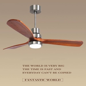 El paquete de lámpara de ventilador de madera maciza de estilo retro americano The House es un ventilador de techo silencioso de espectro completo para la sala de estar y el comedor. - Product Image 1