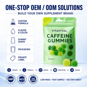Gomitas de Cafeína, 60 Unidades, Energía Diaria y Apoyo a la Concentración, Marca Privada OEM, Fórmula Personalizada, Sin Azúcar, Suplemento Dietético - Product Image 4