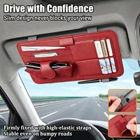 Organisateur de pare-soleil de voiture, pochette de rangement multi-poches pour lunettes de soleil, cartes, stylos, documents, en cuir imperméable pour voiture