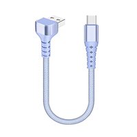 Câble de charge rapide USB-C tressé en nylon portable à 90 degrés de 0,15 m et 0,25 m pour iPhone 18 et autres téléphones
