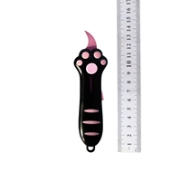 Mini couteau à découper en forme de patte de chat mignon avec lame en acier inoxydable, couteau utilitaire portable, couteau tendance pour déballage, couteau de poche EDC pour un usage quotidien