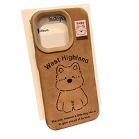 Coque de téléphone en TPU avec motif de chien en line art adorable et détail 'Lucky', antichoc, design minimaliste et charmant pour