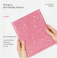 Nueva Funda Rosa con Purpurina para Teclado Mecánico Inalámbrico para iPad 10/11 Generación 10.9/11 Pulgadas Anti-Ghosting Ultra Delgada