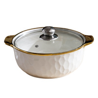 Grand ensemble de bols à soupe en céramique, design double anse en verre, compatible gaz et induction, pour usage domestique, épaissi