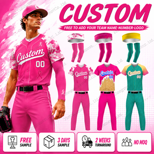 PURE Pink Ribbon Team Club Trainingshirt voor jeugd honkbal, borstkanker bewustwording, prestatie training, honkbal shirts, uniformen - Product Image 1