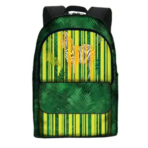 동물 프린트와 녹색의 새로운 디자인 남녀공용 학교 가방 저렴한 가격 제조업체 맞춤형 인쇄 청소년을위한 인기있는 학교 가방