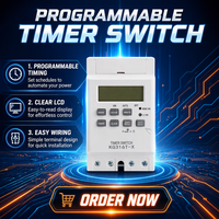 CHRE KG316T-X Sakelar Kontrol Timer Digital yang Dapat Diprogram AC 110V/220V Putih Tegangan Maks 240V Arus Maks 25A