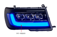 Phare avant LED 12V 55W 6000K pour Land Cruiser LC100 Année 1998-2007, boîtier noir